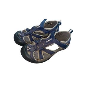 KEEN Venice H2 Hiking Waterproof Comfort Sandals Navy Blue And Grey Youth Size 5